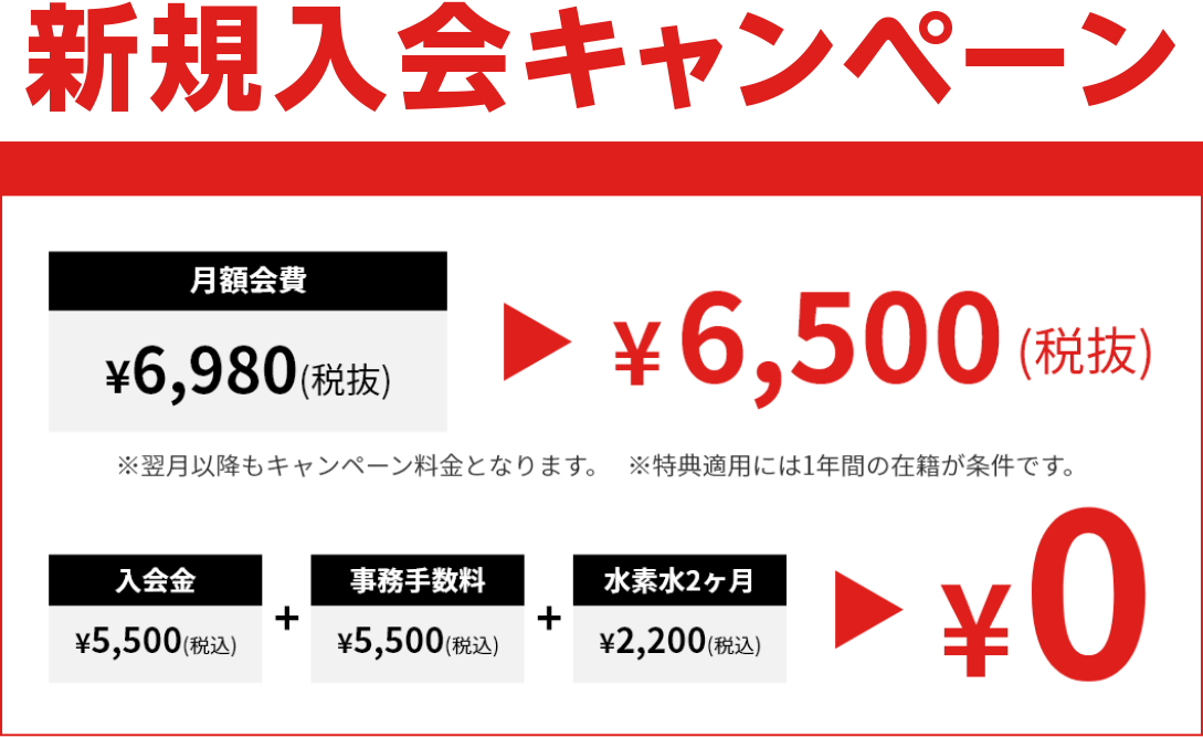 先着新規入会100名限定入会プラン